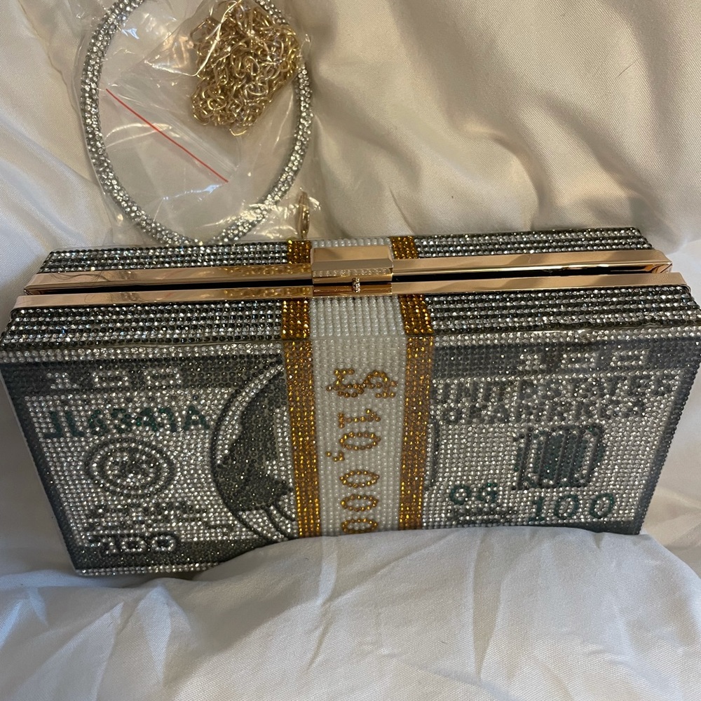 Diamond purse clutch bag